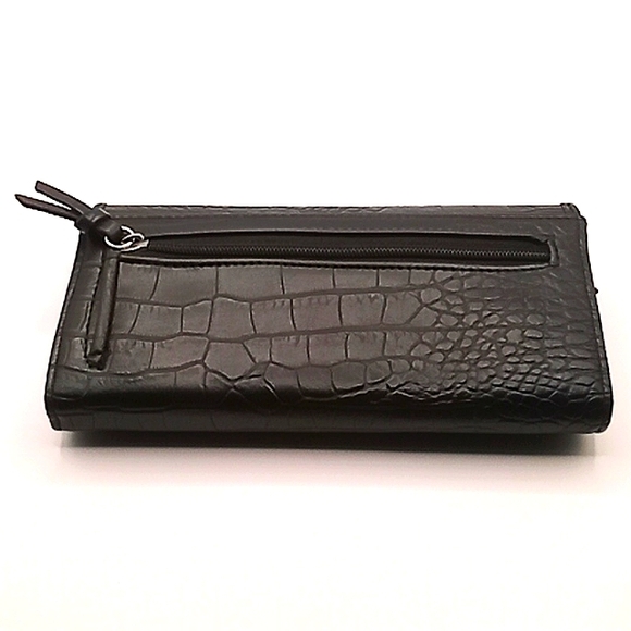 Womens Nicole by Nicole Miller Black Animal Print And Silver Wallet - Picture 2 of 3
